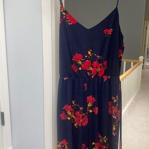 Long jump suit with flowers